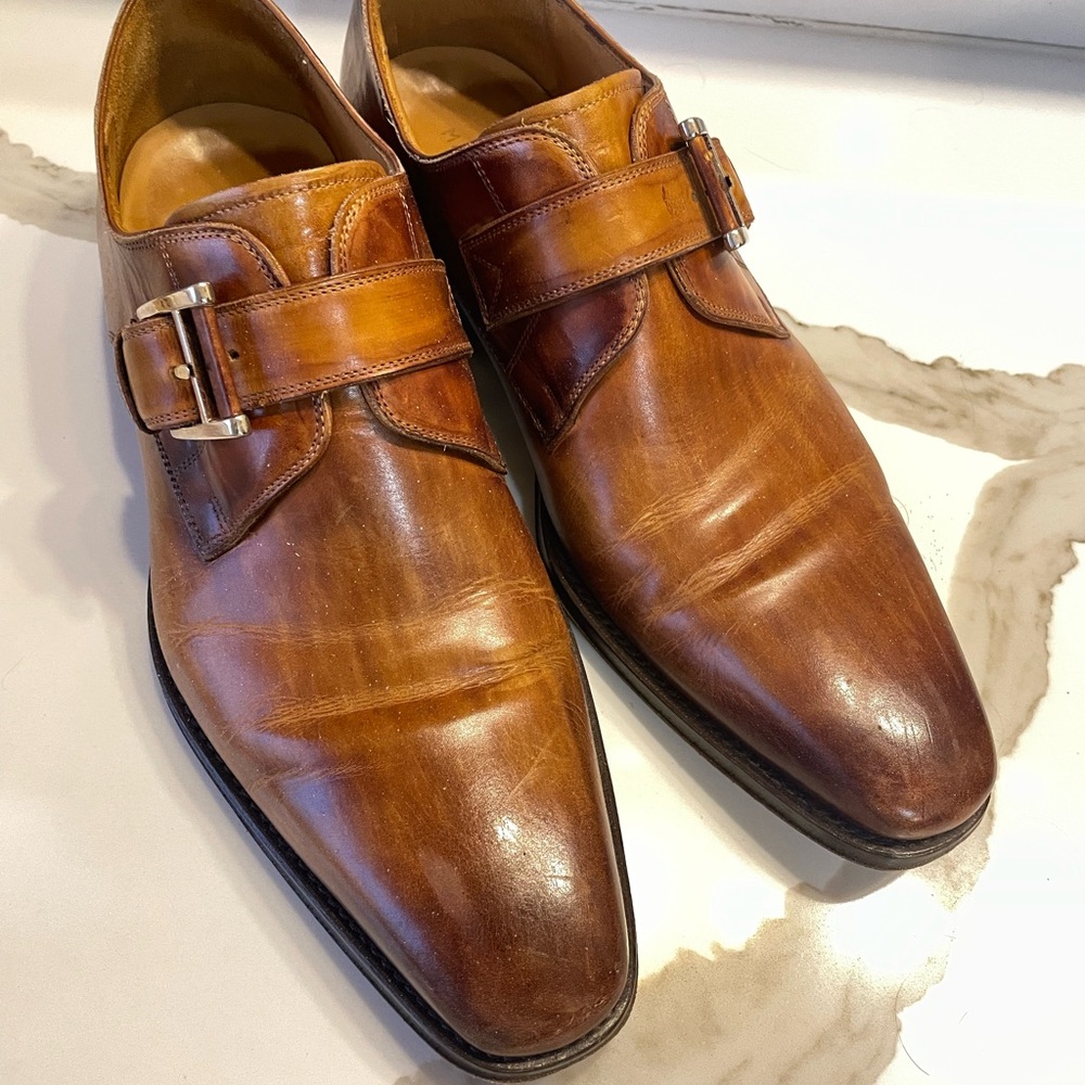 Magnanni Tan Leather Men's Slip-Ons